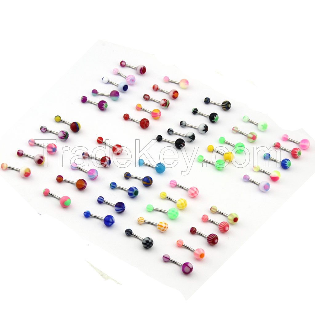 Acrylic basic style belly rings navel bar body piercing jewelry wholesale