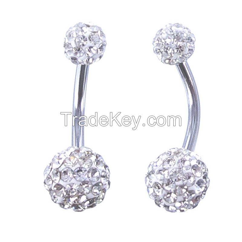  316L stainless steel plated epoxy basic style belly button rings navel bar body piercing jewelry wholesale