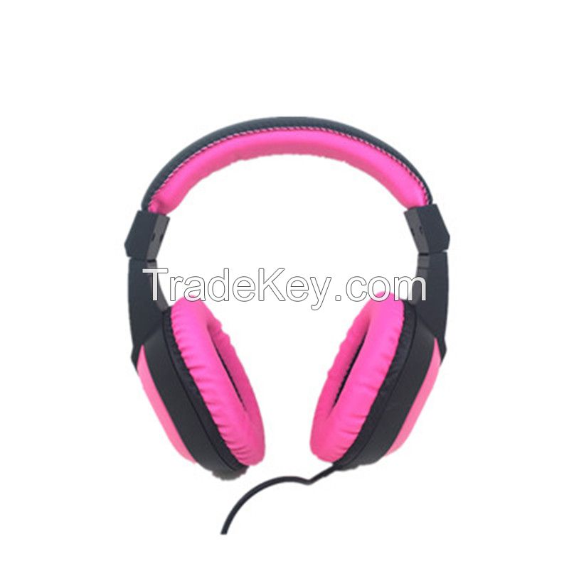 best price wholesale price pink color cute cool wired headphone for girl