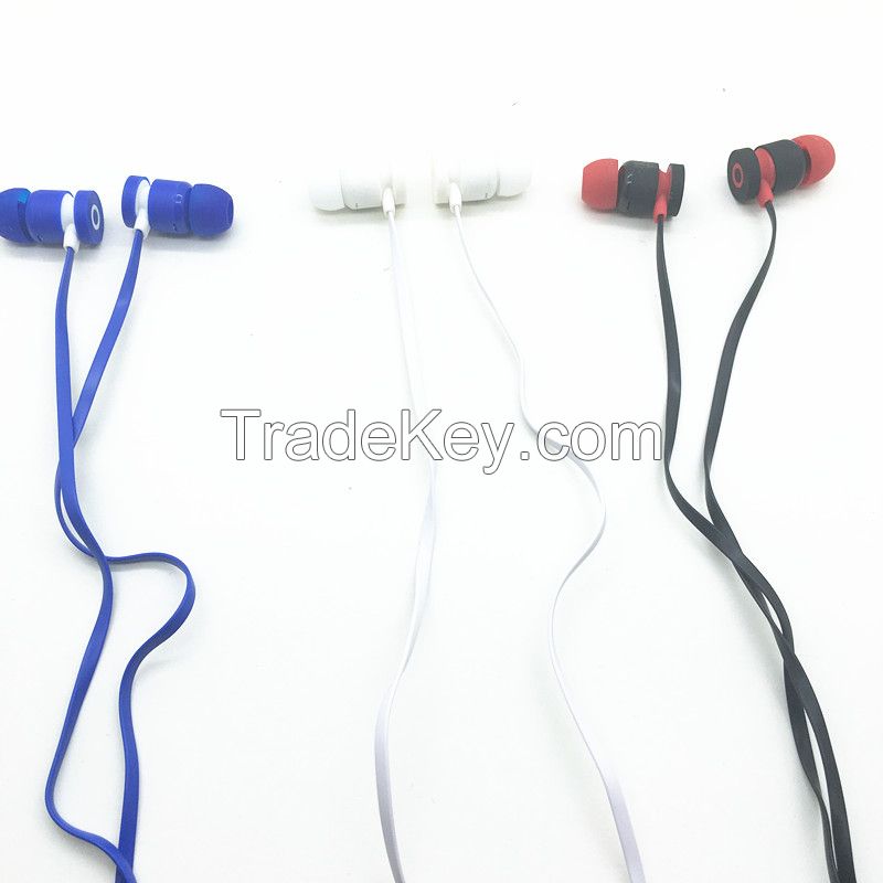 world wide popular flat cable stereo earphone with silicone ear muff