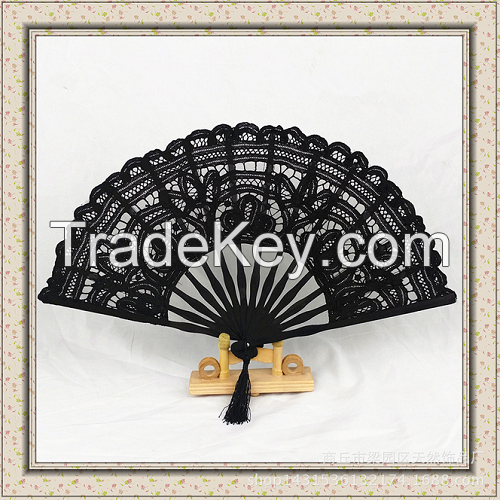 Beautiful and Elegant Hand embroidery Bamboo-based lace fan