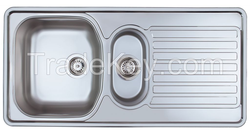 48x100MB Stainless Steel 304BA Inset Kitchen Sink
