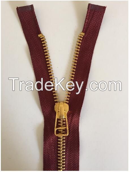 Gold Metal Zipper in whole sale