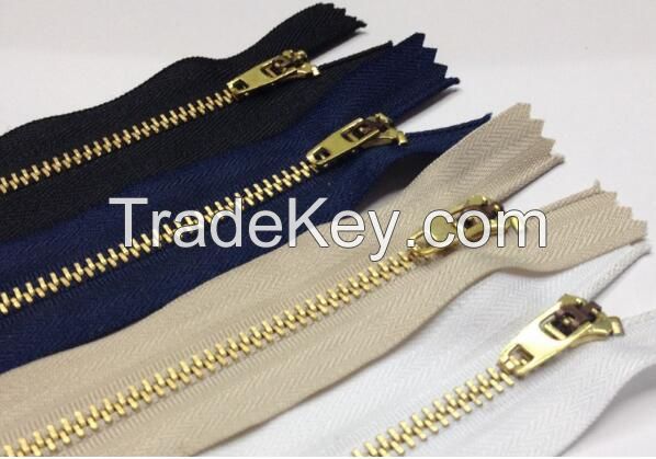 Metal Zipper in Gold 