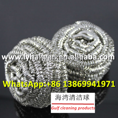 Good quality wire mesh scourer kitchen clean ball stainless steel scourer for sale,dish scrubber