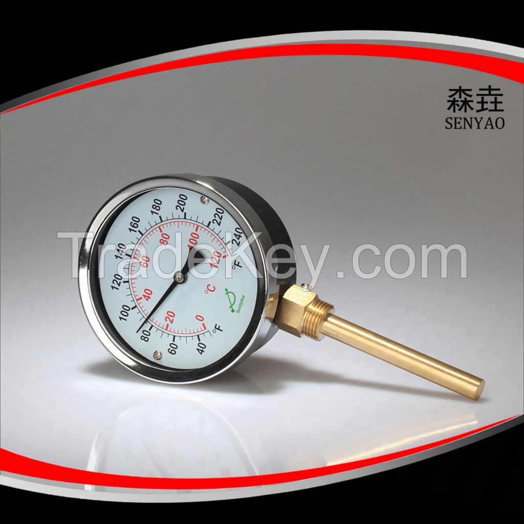 bottom connection hot water bimetal thermometer