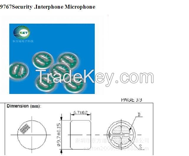 9767Security .Interphone Microphone