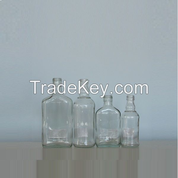 175ml and 350ml clear glass bottle with with Metal Screw Cap Wholesale