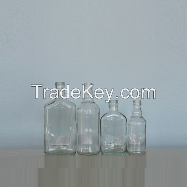 flat shape 350ml glass wine bottles wholesale