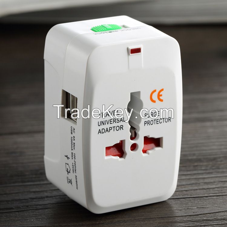 Worldwide Universal Travel Plug Adapter with 2 USB Charger for phone