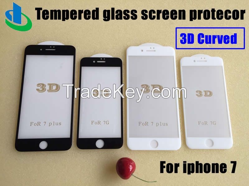 3D 9h Curved Edge Tempered Glass Screen Protector for iPhone 7