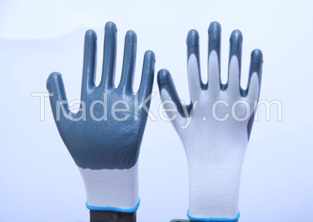 2016 New Style Nitrile Polyester Cheap Working Glove