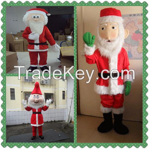 High Quality Three Style Lovely Christmas Santa Claus Mascot Costume Hand-made Holiday and xmas Supply Adult Size