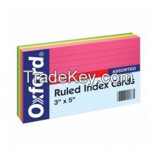 1000 Packs Oxford Ruled Index Cards, 3" x 5" , Assorted Glow Colors, 300 Sheets per Pack