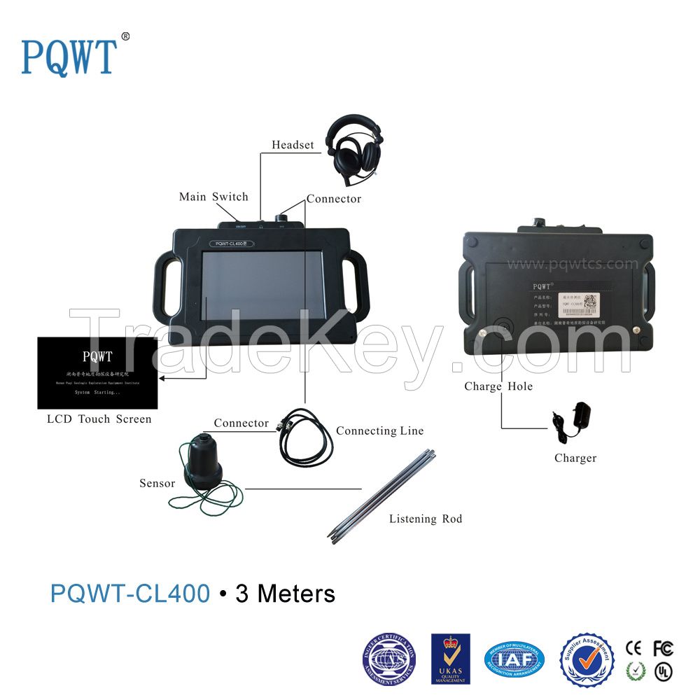 PQWT-CL400 Hot Sale !!! Ultrasonic Pipes Water Leakage Detector 3M