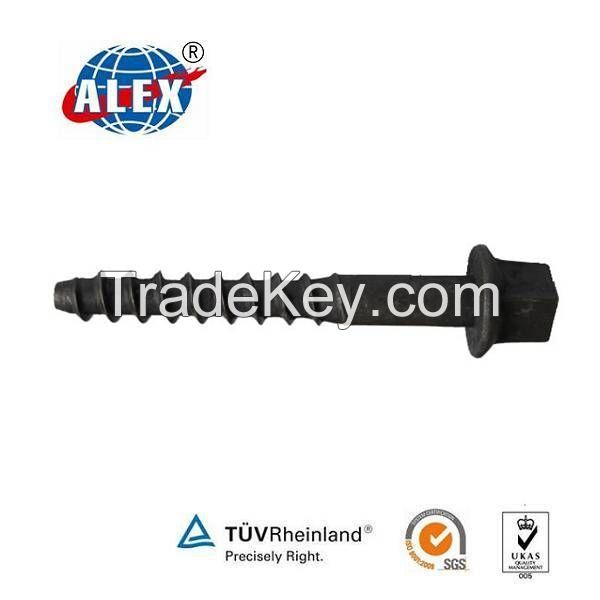 Black Dioxide Metro/Railway Screw Spike For Railway Fastening