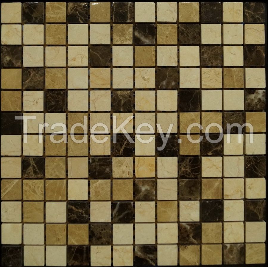 Building Material Mixed Color Natural Marble Stone Mosaic Floor Tile (