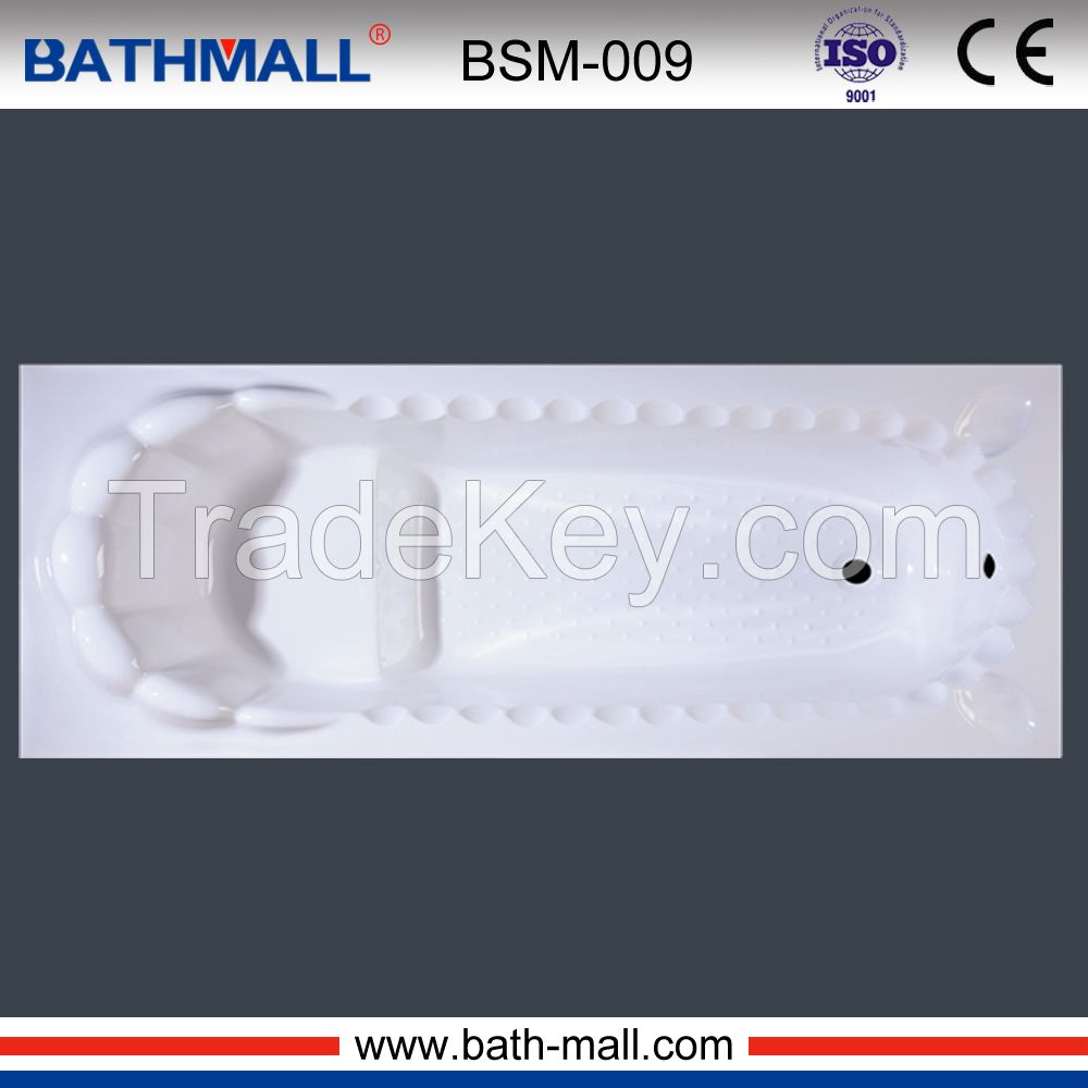 Factory built in fiber bathtub with seat for export