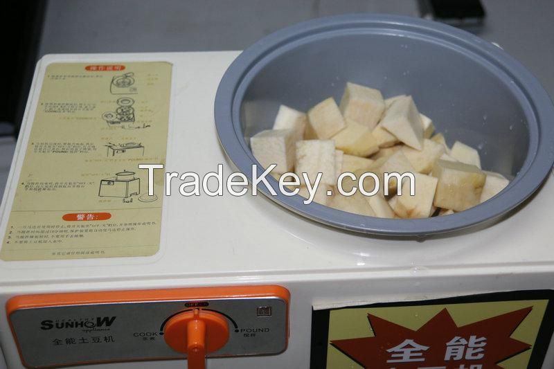 Yam cooker and pounder for selling