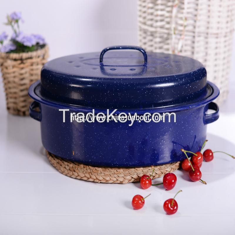 Enamel Oval Medium Roaster Cookware