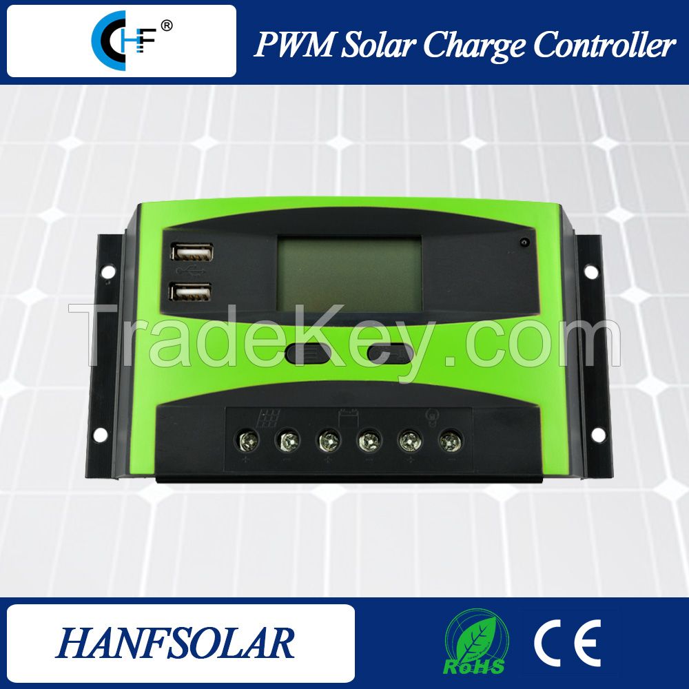 New Design 30A 12V 24V Auto PV Solar Charge Controller LCD USB Port