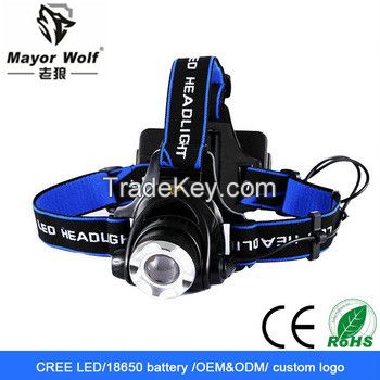 Wholesale High Power Crossbow Hunting Rechargeable 6000 Lumen Led Headlamp/Brightest 2*18650 Battery