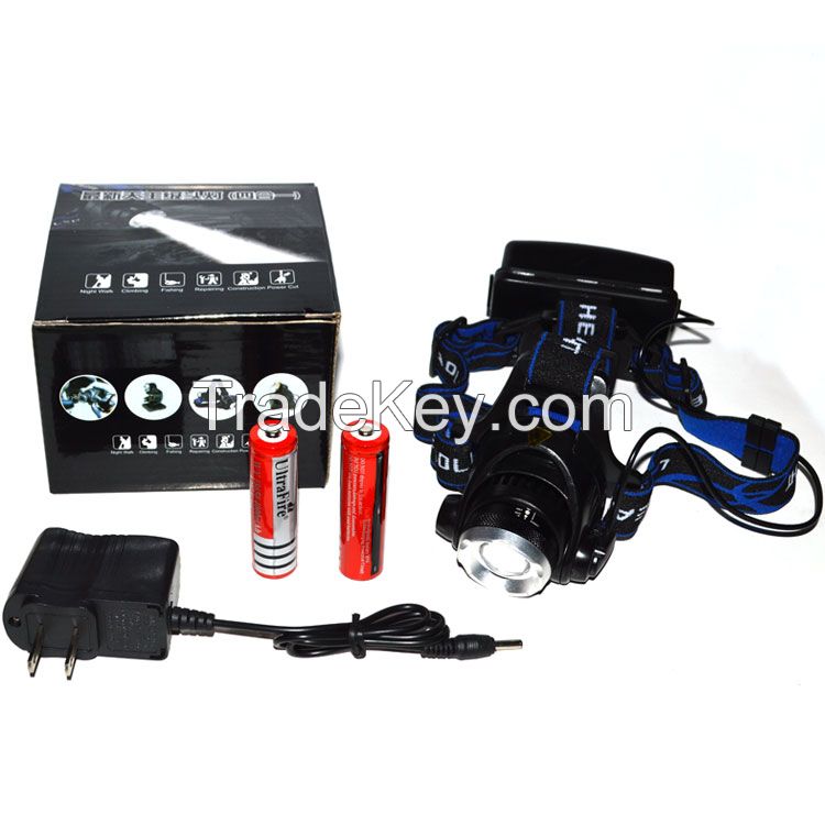 Wholesale High Power Crossbow Hunting Rechargeable 6000 Lumen Led Headlamp/Brightest 2*18650 Battery