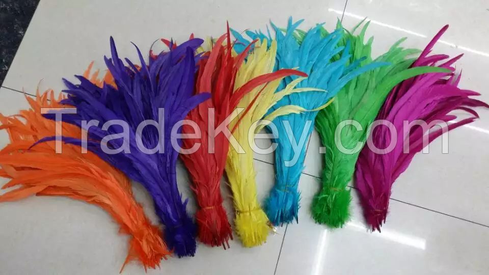 Dyed Cocktail Feathers in bundle