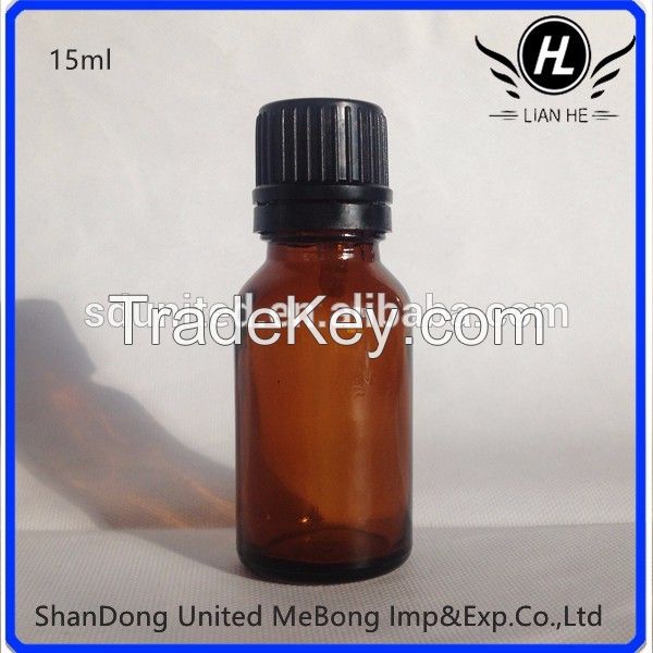 15ml amber liquid/essential oil glass bottle with theft-proof cap