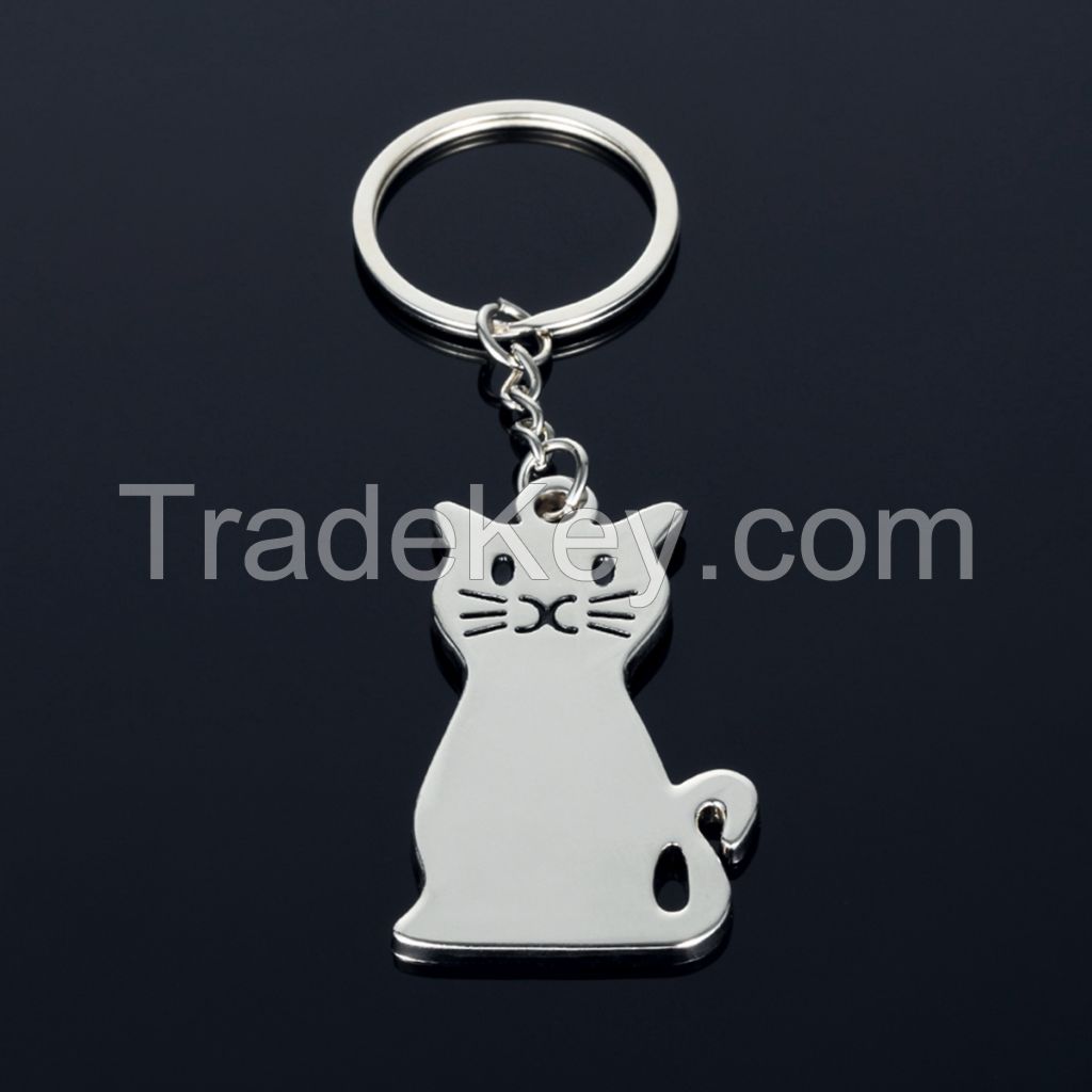 Creative Cute cat metal keychain /key ring