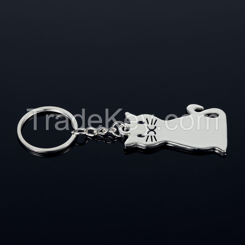 Creative Cute cat metal keychain /key ring