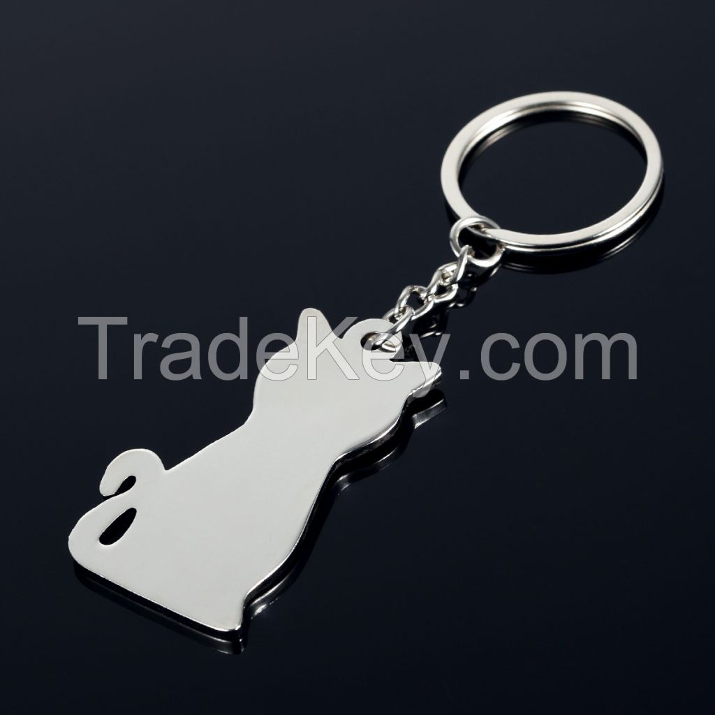 Creative Cute cat metal keychain /key ring