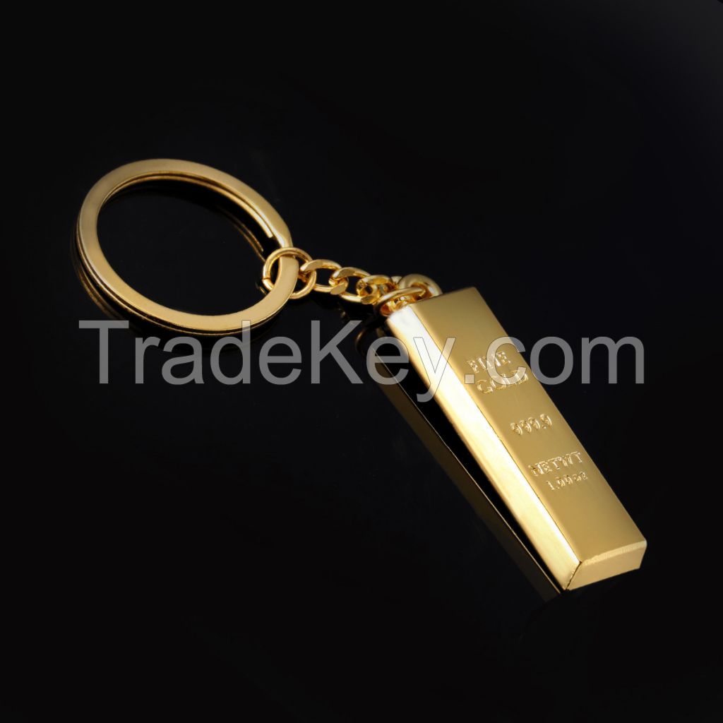Creative Simulation gold metal keychain /key ring