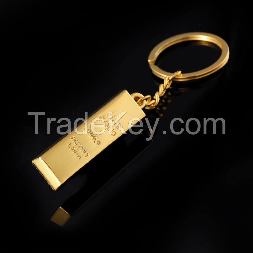 Creative Simulation gold metal keychain /key ring