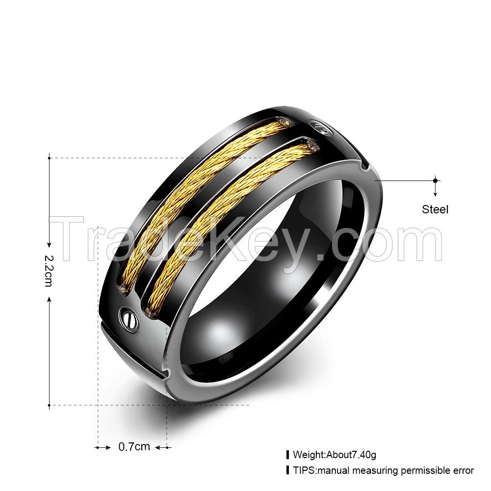 Free shipping Titanium Ring Black Wide Mysterious Ring Band Party Jewe