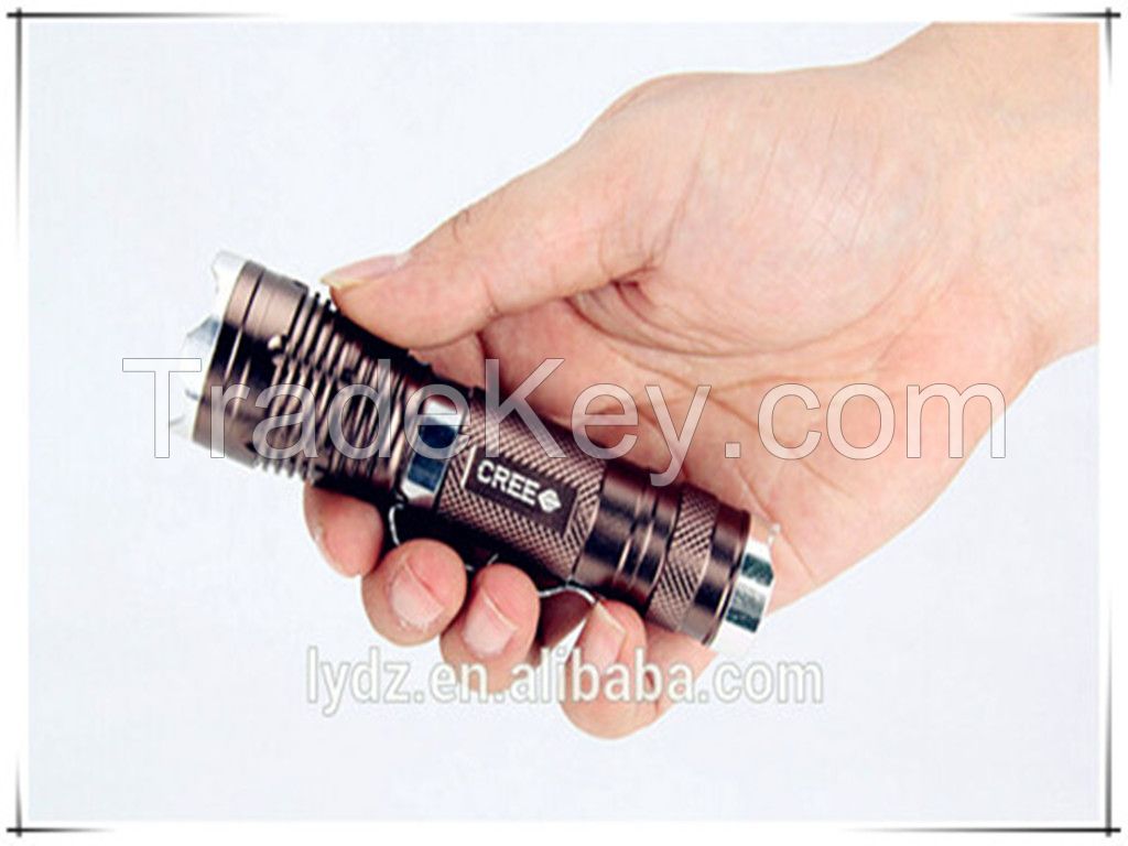 High power waterproof T6 zoom  tactical torch aluminum 1100 lumen 10W led flashlight