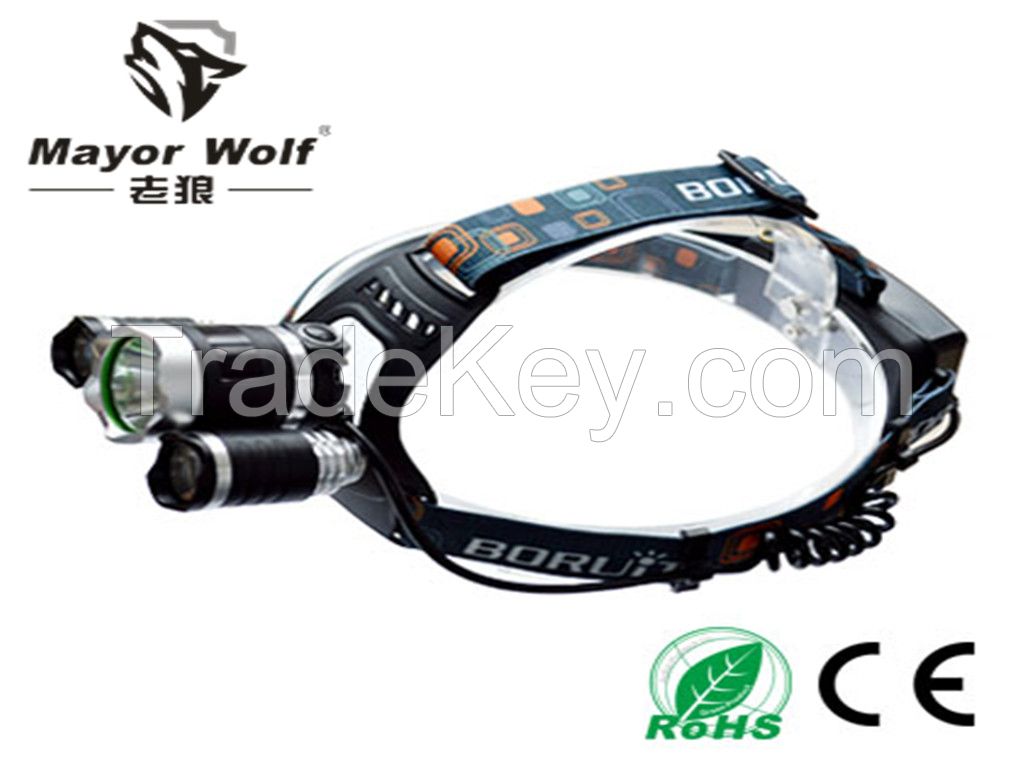 Waterproof led headlamps 18650 rechargeable battery aluminum alloy headlamps