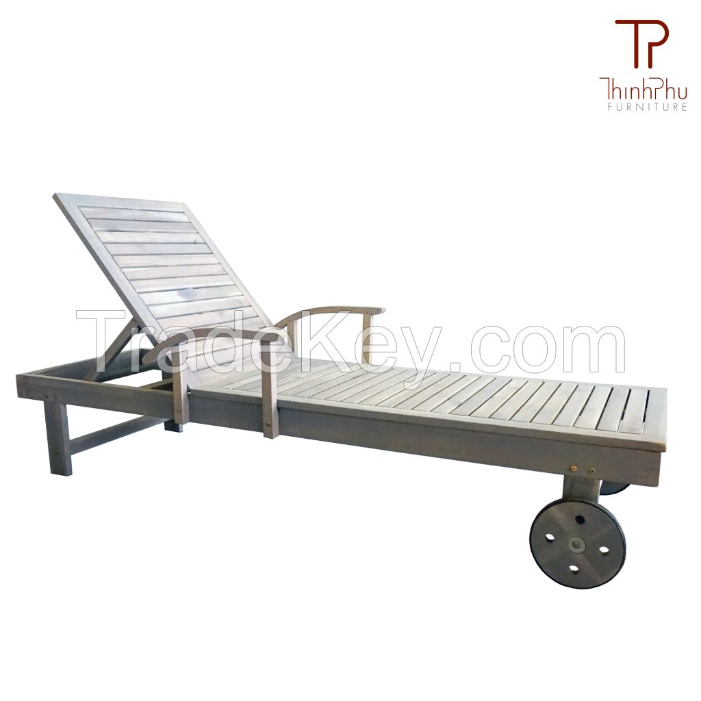 Tameles - Wood Outdoor Sun Lounger - Furniture Import From Vietnam