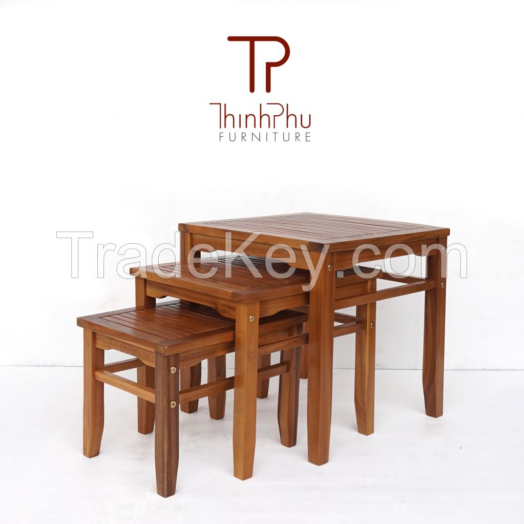 3pcs Side Table - Hight Quality Wood Side Table - For Indoor and Outdoor