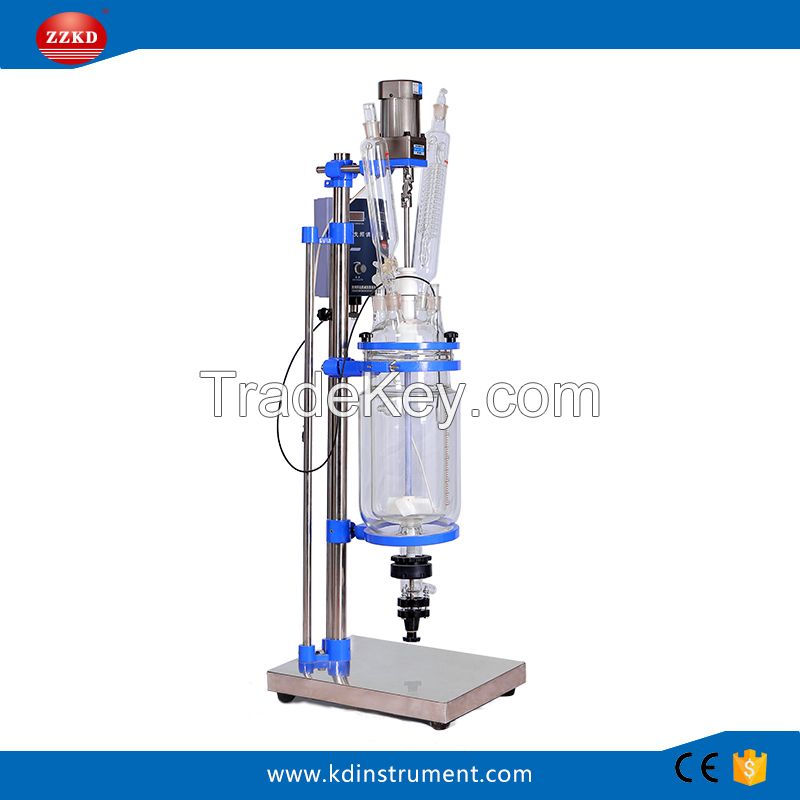 5L Laboratory Double Wall Chemicals Glass Reactor Manufacturer