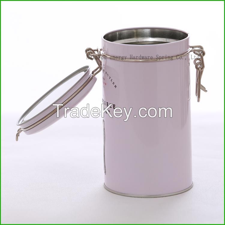 Wholesale Manufacturer China Leaf Proof Iron Lids And Metal Clips For Round Food Storage Cans