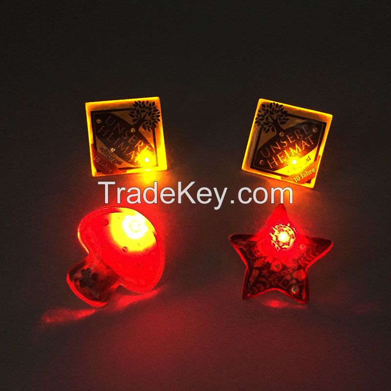 LED blinky flashing pin badge with butterfly closure 1125