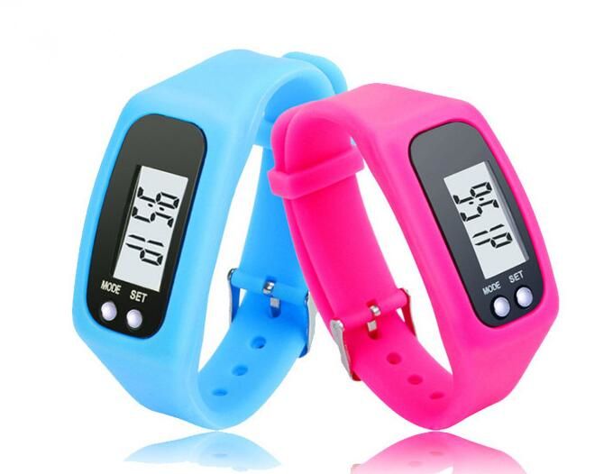 3D silicone wristband multi function pedometer watch step   counter  logo printed 