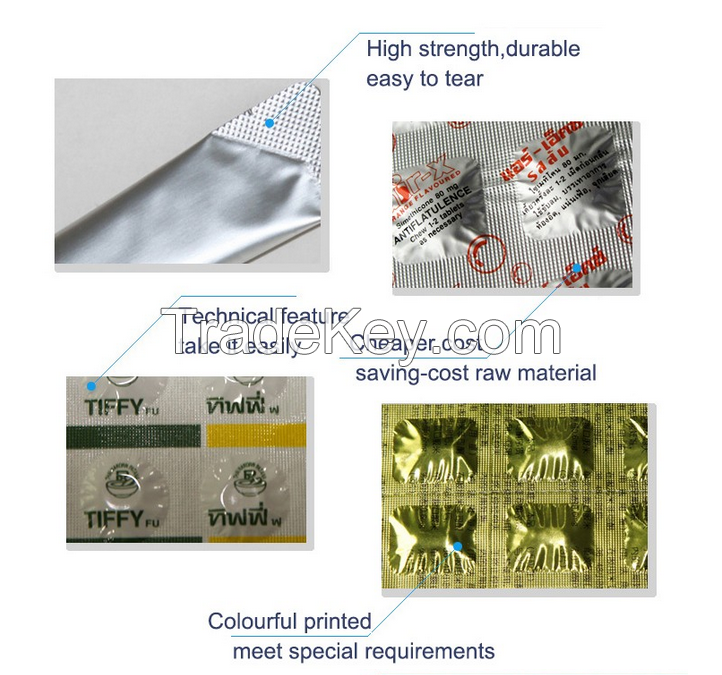 heat resistant aluminum foil tablets pills packaging 