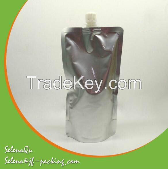 Aseptic aluminum spout pouch packaging