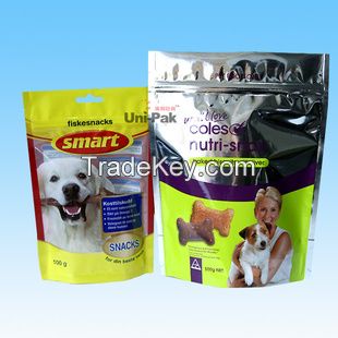 250g 500g 1kg ziplock stand up kraft paper bag for food dog pet food pack