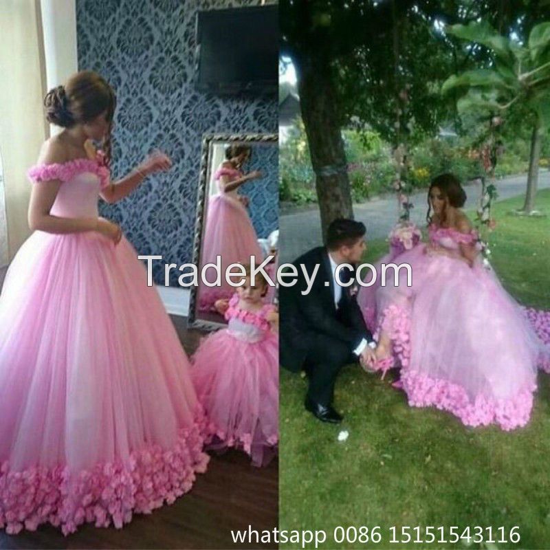 Pink New Sexy Ball Gown Wedding Dresses off shoulders Vestido de noiva Sweep Train Robe de mariage Corset Wedding Gowns 2016