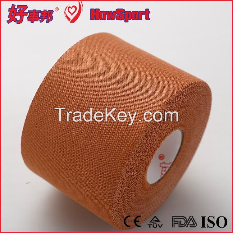 HowSport high tensile zinx oxide hand tearable viscose/rayon rigid athletic adhesive strapping sports tape 