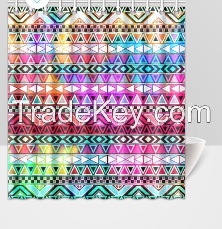 Waterproof Polyester Fabric Custom Shower Curtains 66&quot;(W) x 72&quot;(H) (12 Holes) Printed Design bath curtain