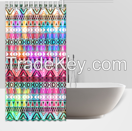 Waterproof Polyester Fabric Custom Shower Curtains 66"(W) x 72"(H) (12 Holes) Printed Design bath curtain